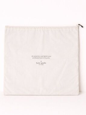Kate Spade New York Ivory Cotton Dust Bag Large Drawstring Storage Pouch